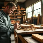 Explore carpentry apprenticeship near me with a professional carpenter creating beautiful wooden furniture.