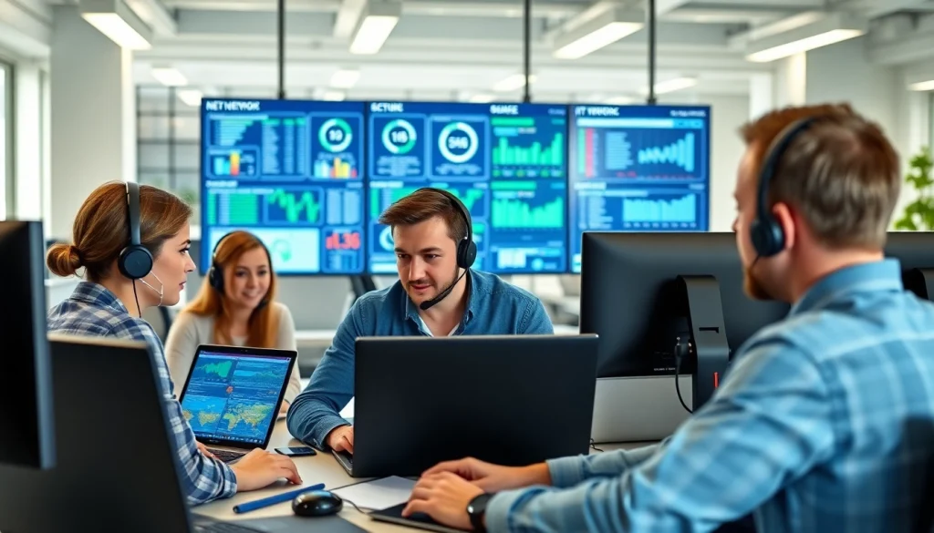 Enhance Remote IT Support Markham services with a professional team collaborating in a tech-savvy environment.