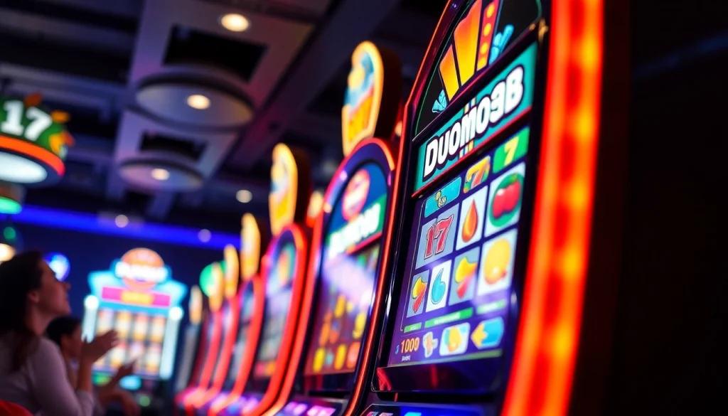 Jadilah pemenang pada Dumdum4D slot dengan atmosfer kasino yang menggembirakan dan mesin slot berwarna-warni.