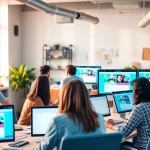 Engage with top web design companies kansas city showcasing a vibrant team in a modern office.
