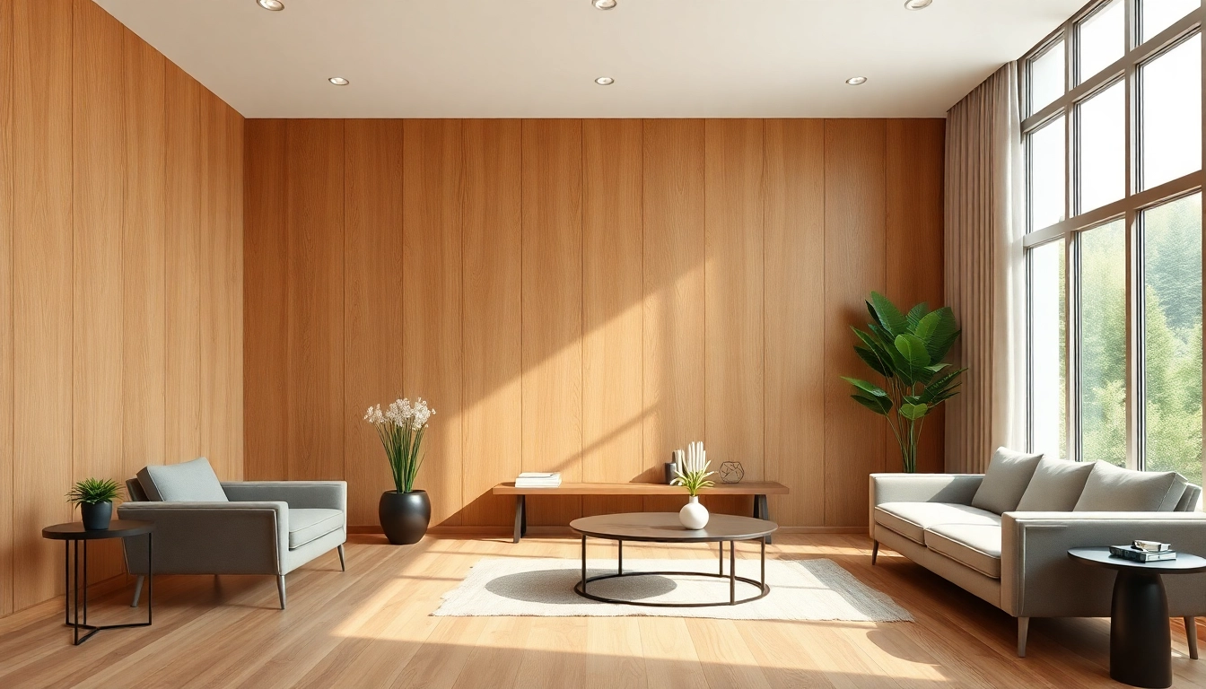Enhance your space with faux wood paneling that adds elegance and warmth to modern interiors.