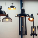 Industrial heat lamps showcasing efficient heating technology in a modern industrial environment.