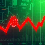 Bitcoin flash crash today illustrated with a dramatic market decline chart emphasizing volatility.