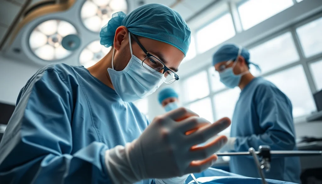 Handchirurgie Braunschweig chirurgische Verfahren in einem professionellen Operationssaal.